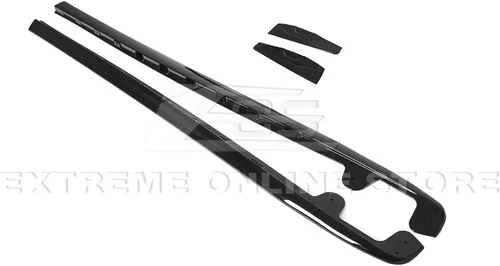 Vista 6 de Repuesto para modelos base Chevrolet Corvette C6 2005-2013 Falda lateral estilo ZR1, extensión de paneles basculantes con par de aletas de barro
