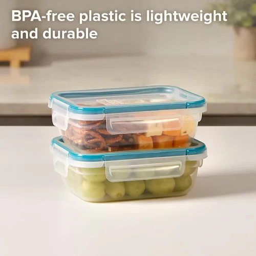 Vista 3 de Snapware Total Solution - Juego de 2 recipientes de plástico (3 tazas) para almacenamiento de alimentos, tapas herméticas y a prueba de fugas