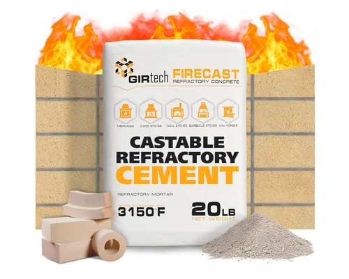 Vista 8 de FireCast - Mezcla de cemento refractario moldeable Nano 3110 grados Fahrenheit 19 libras de alta temperatura, resistente al calor, mortero ignífugo