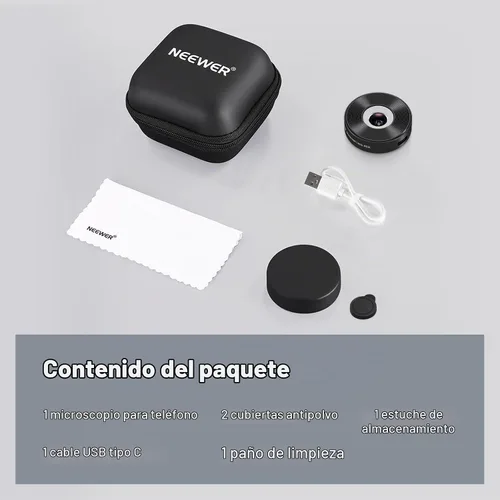 Vista 9 de NEEWER Lente gran angular HD de 18mm 100° para placa posterior de lente con rosca de 17mm, aumento de 0.5X Compatible con SmallRig NEEWER iPhone