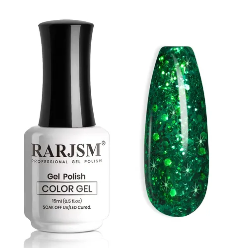 Vista 11 de RARJSM Esmalte de uñas de gel con purpurina de nieve, diamante brillante, gel de uñas de color blanco lechoso con pigmentos plateados y brillantes