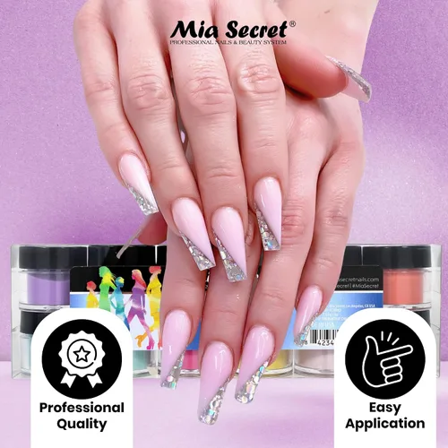 Vista 6 de Mia Secret Polvo de arte de uñas de color de moda 12 colores mezcla