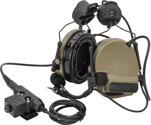 Vista 8 de HEARFALCOM Comta III Auriculares Tácticos para Casco Adaptador de Riel ARC Soporte de Disparo con Cancelación de Ruido