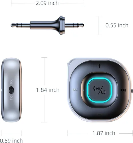 Vista 9 de KAIY Airplane - Adaptador Bluetooth para auriculares AirPods Bluetooth Transmitter for TV, 3.5mm Bluetooth Audio Adapter for Car Hands-Free