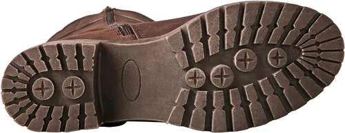 Vista 6 de GLOBALWIN Botas de tacón bajo grueso para mujer, botas altas hasta la rodilla para mujer