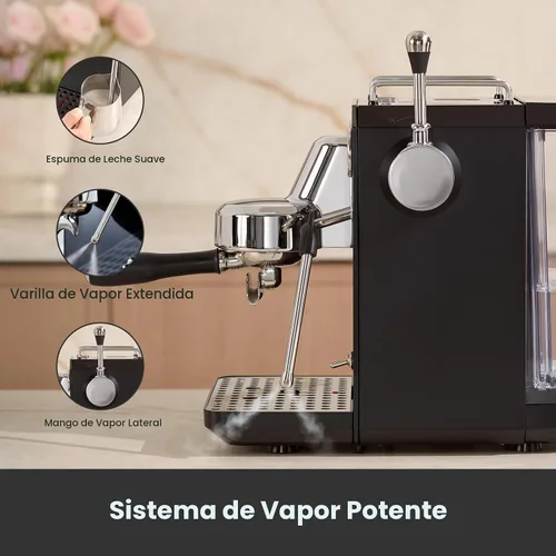 Vista 8 de Gemilai G3006A - Máquina de café expreso, cafetera de café frío y caliente para el hogar con control de temperatura PID doble, pantalla doble, bomba