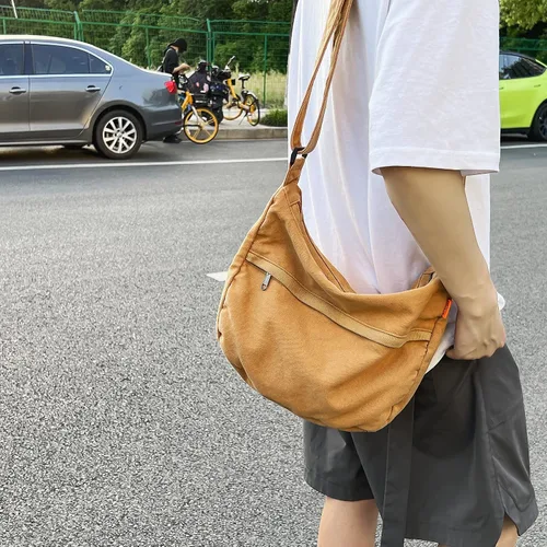 Vista 2 de Bolsos cruzados de lona para mujeres y hombres, bolso de hombro estilo hobo bolso de mano para el trabajo, compras y viajes
