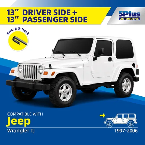 Vista 2 de 5 PLUS Escobillas Limpiaparabrisas de Repuesto de 13"+13" para Jeep Wrangler TJ 1997 1998 1999 2000 2001 2002 2003 2004 2005 2006 Calidad Original