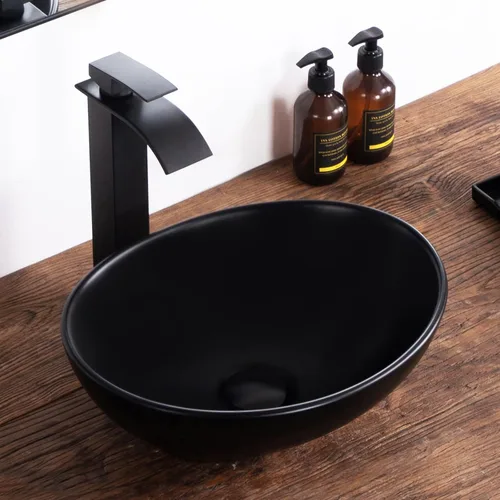 Vista 13 de Lavabo pequeño para baño tipo vasija 11.8"x11.8" pulgadas cuadrado, lavabo de baño de cerámica blanca, lavabos de baño modernos sobre encimera