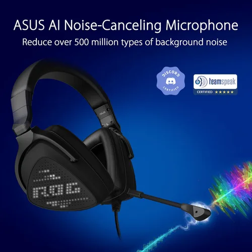 Vista 4 de ASUS ROG Delta S Animate Gaming Auriculares Pantalla LED AniMe Matrix personalizable micrófono con cancelación de ruido AI ESS 9281 Quad DAC ligero