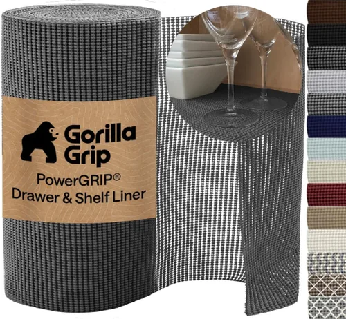 Vista 12 de GORILLA GRIP powerGRIP - Forro para estante de cajón y gabinete, agarre grueso y fuerte, forros no adhesivos que protegen armarios de cocina