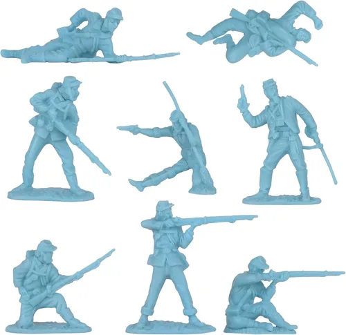Vista 3 de BMC CTS American Civil War Plastic Army Men - 32 figuras de soldado azul y gris