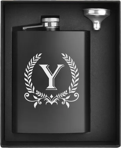 Vista 25 de ELEGANTPARK Petacas para Licor para Hombres con Iniciales Monogramadas Regalos para Hombres Cumpleaños Regalos Personalizados para Él Padrinos Papá
