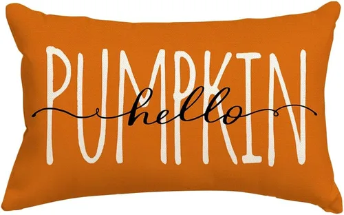 Vista 8 de RABUSOFA Fall Hello Pumpkin - Funda de almohada para exteriores, 12 x 20 pulgadas, decoración para el hogar, sofá y sofá (crema)