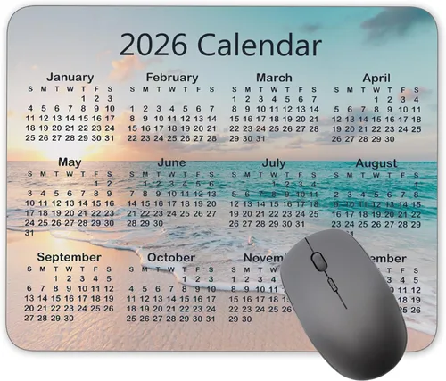 Vista 7 de Alfombrilla de mouse con calendario, calendario horizontal 2026, alfombrilla de mouse de goma natural, alfombrilla de mouse rectangular de calidad