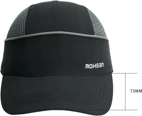 Vista 2 de MOHEEN Gorra de seguridad estilo gorra de béisbol con rayas reflectantes, ligera y transpirable, gorra de protección para la cabeza 01# negro