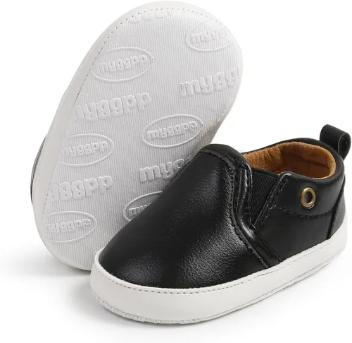 Vista 5 de Zapatos para bebés niños y niñas, suela suave, mocasines Oxford, zapatos de cuna para recién nacidos, zapatos antideslizantes para uniforme de boda