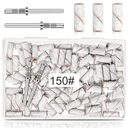 Vista 8 de [Actualización] Mini bandas de lijado de 0.122 in para taladro de uñas, grano 120, 100 bandas pequeñas para uñas acrílicas, manicura de gel