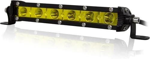 Vista 14 de SKYWORLD Barra de luz LED, 7 pulgadas, 30 W, delgada, de una sola fila, impermeable, para inundación, todoterreno, luces amarillas, antiniebla