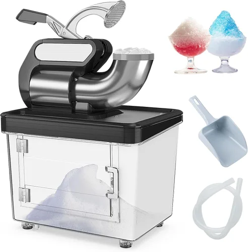 Vista 10 de Máquina de cono de nieve ARLIME, máquina de hielo afeitada comercial de 660 LBS/H 300W Plateado