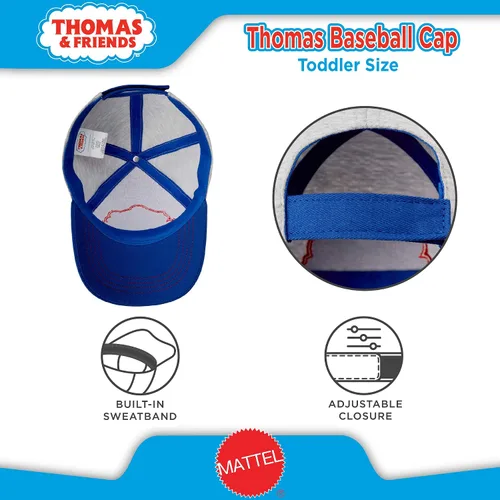 Vista 5 de Nickelodeon - Gorra de béisbol para niños pequeños Thomas The Train Curvado Brim Snap-Back Gorra de béisbol, Beísbol, 2-4T, Thomas Grey