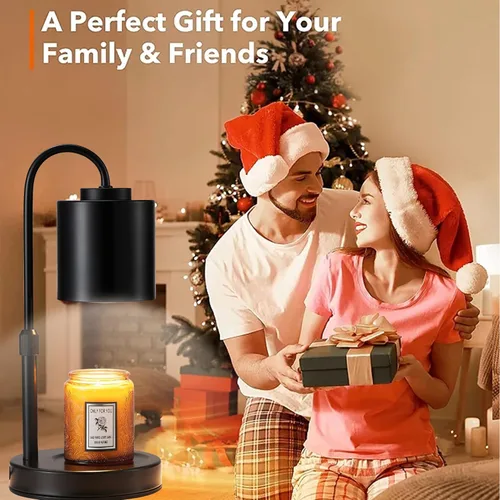 Vista 7 de CASTLELIFE - Lámpara calienta-velas con temporizador y atenuador, calentador de cera eléctrica ajustable en altura para velas de tarro, regalos