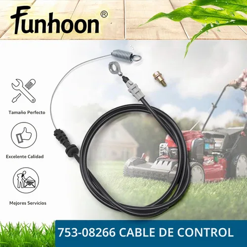 Vista 6 de Funhoon Cable de control 753-08266 de 61 pulgadas para MTD Craftsman Cub Cadet CC760 CC760ES Troy-Bilt 946-04610 746-04610 Cable de control de hoja