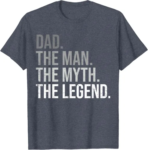 Vista 19 de Camiseta para hombre con texto en inglés "Dad The Man The Myth The Legend", Negro, S