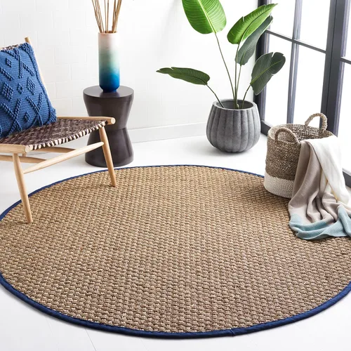 Vista 132 de SAFAVIEH Natural Fiber Collection NF114A - Alfombra de pasillo de hierba marina con patrón de tejido de cesta y borde, de 2 pies 6 pulgadas x 16