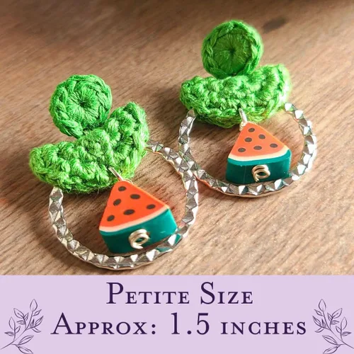 Vista 4 de Aretes de sandía para mujer, lindos aretes de verano, aretes de declaración verde fruta, primavera