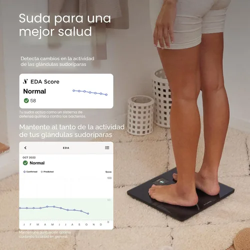 Vista 4 de WITHINGS Body Comp - Báscula para peso corporal y análisis corporal completo, Wi-Fi y Bluetooth, báscula digital con función Baby, grasa visceral