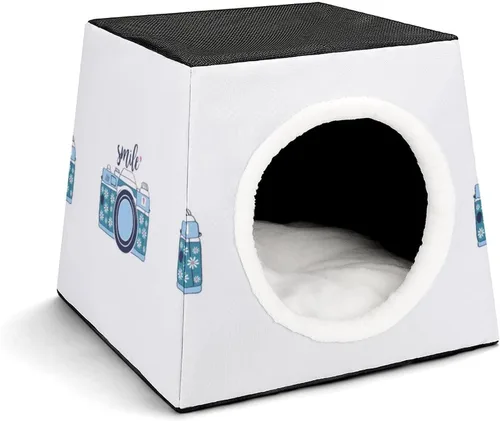 Vista 12 de Cama para gatos y gatos, sofá impreso con almohada pequeña para gatitos, perros pequeños, mono de fútbol