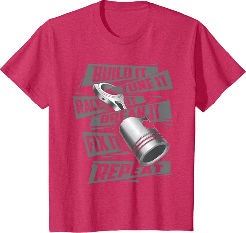 Vista 76 de Build It Tune It Race It Break It - Camiseta para entusiastas de los coches de carreras, talla S Negro