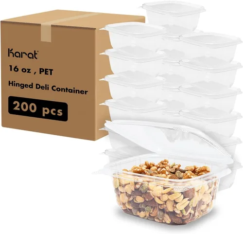 Vista 11 de Karat Recipientes pequeños con tapa de 8 onzas – 200 unidades para bayas, frutas, frutos secos y preparación de comidas caseras, recipientes