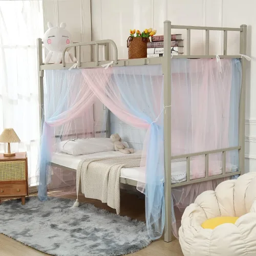 Vista 2 de 4 postes esquineros para dormitorio de estudiantes, litera, mosquitera, mosquitera, cortinas de cama para estudiantes, dormitorio, escuela