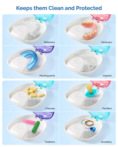 Vista 8 de JMU Estuche retenedor, estuche protector bucal dental de ortodoncia azul
