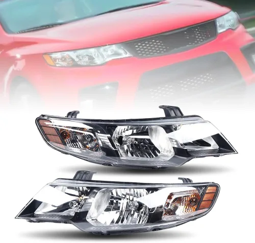 Vista 10 de Para 2010-2013 Kia Forte/Forte Koup EX LX SX lado izquierdo del conductor halógeno faro delantero reemplazo negro carcasa transparente lente 12V