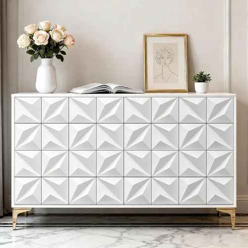 Vista 8 de FunStick Papel tapiz 3D de azulejos blancos modernos para despegar y pegar para dormitorio, cocina, sala de estar, pared de acento autoadhesivo