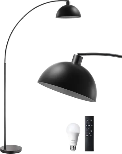 Vista 8 de EDISHINE Lámpara de pie moderna de arco de 78.3 pulgadas, lámpara de pie de mediados de siglo sobre silla con control remoto e interruptor de pie