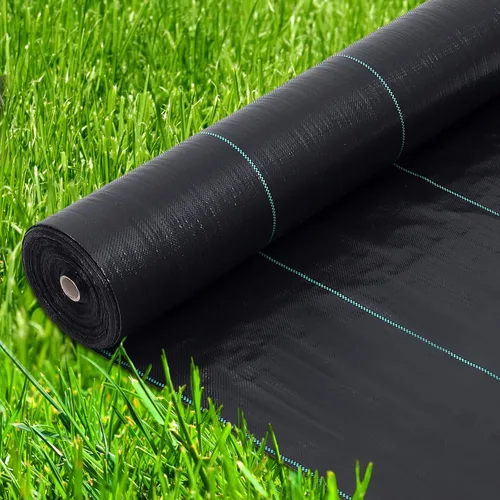 Vista 9 de Tela de barrera de malezas prémium de 3 x 300 pies, 3.24 oz resistente, tela de control de malezas, alta permeabilidad, buena para cama de flores