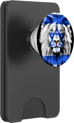 Vista 7 de Bandera de Israel león judío Israel Flag PopSockets PopGrip estándar