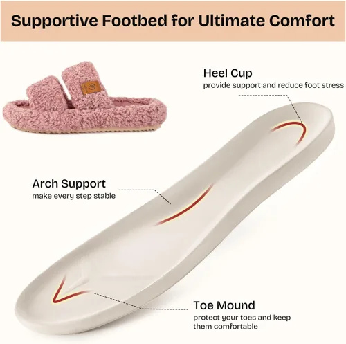 Vista 3 de EverFoams - Pantuflas de punta abierta para mujer, suaves y cómodas, de espuma viscoelástica, para interiores