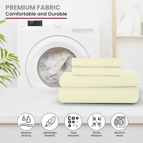 Vista 97 de LUX Décor - Juego de sábanas Twin de microfibra ultrasuave de 3 piezas con sábana encimera, sábana bajera de 16 pulgadas de profundidad y funda