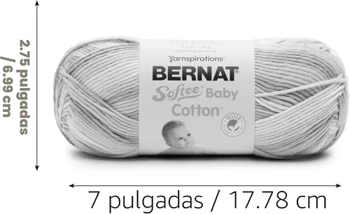 Vista 9 de Bernat Softee Baby Cotton Aqua Mist - Ovillo de lana para bebé, paquete de 3 unidades de 4.25 onzas, mezcla, 3 DK (ligero), 254 yardas