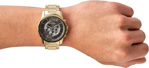 Vista 2 de AX Armani Exchange Reloj de vestir cronógrafo para hombre con correa de acero inoxidable, silicona o cuero