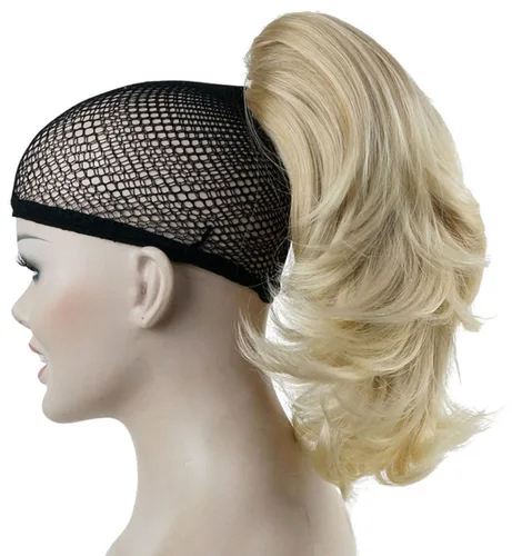 Vista 4 de Lydell Extensión de pelo sintético de doble uso de 12 pulgadas con clip y pinza para coleta, 4.24 onzas con pinza de mandíbula/garra (negro azabache)