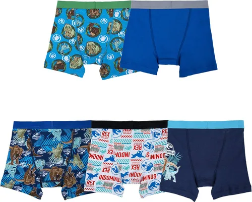 Vista 2 de Jurassic World Boys' Boxer Briefs Multipacks with T-rex, Raptor and Triceratops Print Options in Sizes 4, 6, 8, 10 & 12