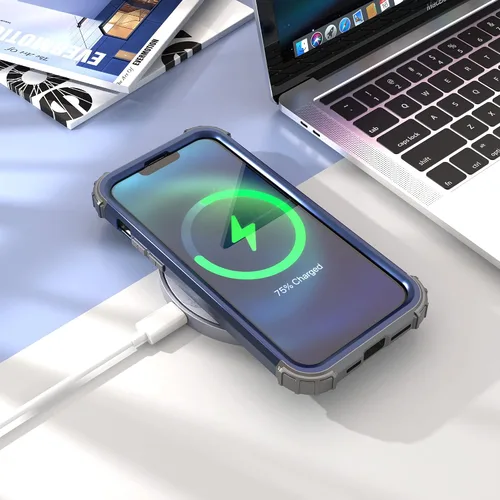 Vista 6 de IDweel Funda para iPhone 13 Pro Max con protector de pantalla (vidrio templado), funda para iPhone 13 Pro Max, protección resistente, híbrida 3