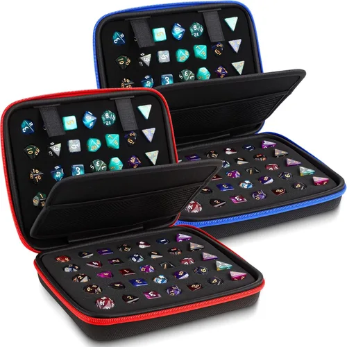 Vista 9 de Aoriher 1 Pcs Dice Case with Removable Slotted Tray for Storage Game Storage Case Dice Holder Holds up to 70/10 Sets (Blue)
