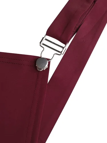 Vista 5 de YOINS - Minifaldas overol femeninas con tirantes ajustables, plisadas